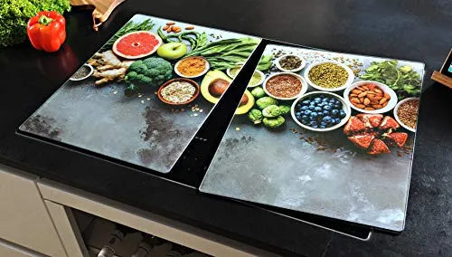 Kesper Multi-Glasschneideplatte & Herdabdeckplatte 36643 - Arbeits- & Kochplattenabdeckung aus nahezu unzerbrechlichem ESG-Glas, ideal für Kochfelder bis 80 cm Breite und perfekt für eine gesunde Küche.