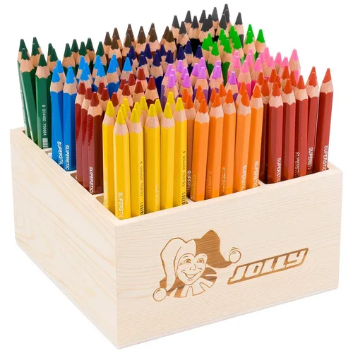 JOLLY X-BIG Buntstift farbsortiert, 144 St. - Schreibutensilien mit 144 farbenfrohen Buntstiften, ideal für Kleinkinder. Hochwertige, bruchfeste Minen sorgen für unbeschwerten Malspaß und ergonomisches Design für eine bequeme Handhabung.