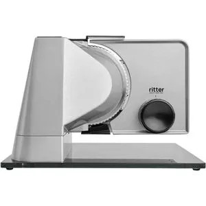 Ritter Sono 5 Allesschneider - Eleganter Vollmetall-Allesschneider mit 65 Watt Eco-Motor, freitragend und stufenlos einstellbare Schnittstärke bis 23 mm