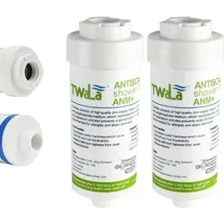2x TWaLa Duschfilter Weiss Wasserfilter gegen Kalk/Chlor Shower filter AWF-SWR-P - Weiß