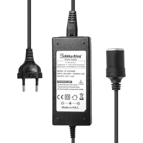 Spannungswandler 220-230-240V auf KFZ-Buchse - 12V 10A 120 W - Netzgleichrichter PKW Netzteil Ladegerät Auto Zigarettenanzünder Umwandler Camping