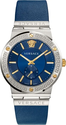Versace VEVI00120 Greca Logo Herren Armbanduhr - Armbanduhr für Herren mit elegantem Greca Logo, hochwertigem Lederarmband und stilvollem Design – perfekt für besondere Anlässe.