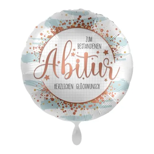 Premioloon 1 Folienballon Abitur Rosegold Herzlichen Glückwunsch zum Abitur rund 45 cm Ballongas geeignettt