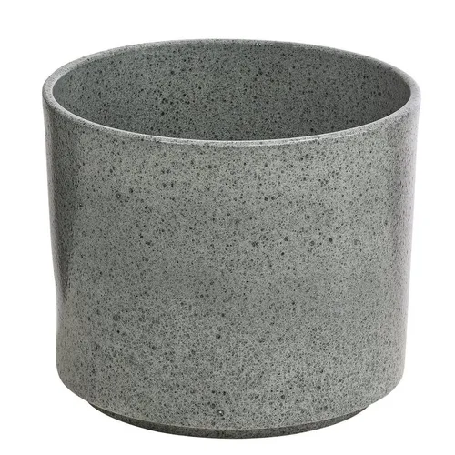 Dehner Übertopf Blanca, Ø 27 cm, Höhe 25 cm, rund, Keramik, grau