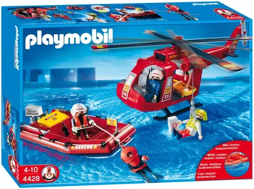 PLAYMOBIL 4428 Rettungsschwimmer mit Hubschrauber und Boot