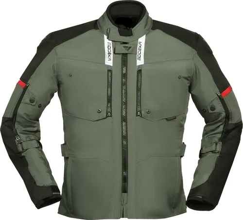 Modeka Motorradjacke Raegis 3XL - Bunt/Grau/Schwarz - Robuste Motorrad Textiljacke aus 100% Polyester, ideal für Sicherheit und Komfort auf jeder Fahrt. Perfekt für stilbewusste Biker.