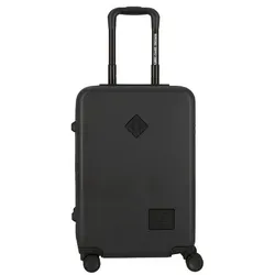 Herschel Heritage Hardshell Kabinentrolley 55 cm - Schwarz - Robuster Kabinentrolley mit 4 Rollen, ideal für Kurz- und Geschäftsreisen. Hergestellt aus 70 % recyceltem Polycarbonat, erweiterbar von 42 auf 51 Liter für flexiblen Stauraum und mühelose Mobilität.