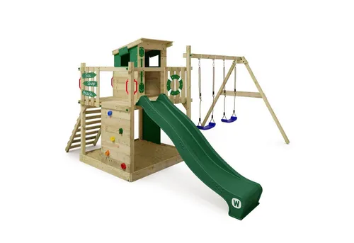 Wickey Spielturm Smart Camp – Kletterturm mit Rutsche, Schaukel & Spielhaus