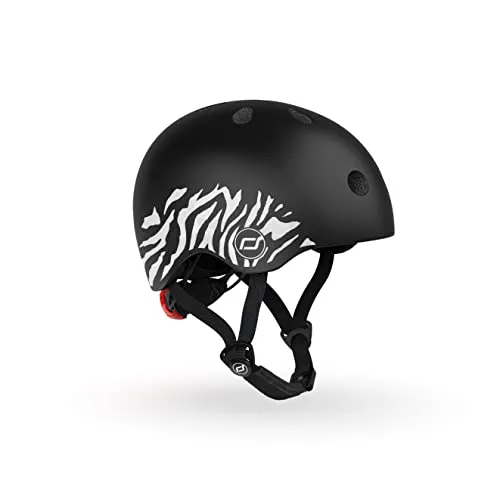 Scoot&Ride Unisex Jugend XXS Graphics Helm, Zebra, S - Fahrradhelm für Kinder von 1-5 Jahren, mit optimalem Schutz, reflektierenden Details und einzigartigem Tragekomfort. In cooler Zebra-Optik und mit 11 Lüftungslöchern für beste Belüftung.