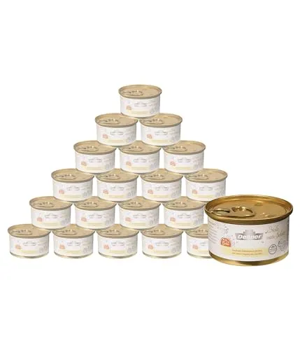 Dehner Premium Lovely Katzenfutter, glutenfreies Nassfutter in Gelee - Dosenfutter für Katzen, köstliche Kombination aus Hühnerbrust, Reis und Zucchini, ideal für verwöhnte Katzen ohne künstliche Zusatzstoffe.