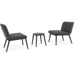 Balkon-Set Isabela aus Aluminium und Teak, modern gepolstert, anthrazit - Genieße stilvolle Momente im Freien mit dem Balkon-Set Isabela. Das wetterfeste Design und die bequemen Polster machen es ideal für entspannte Stunden auf Balkon oder Terrasse.