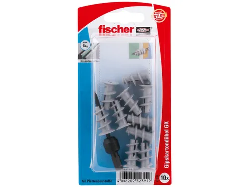 Fischer 52391 Gipskartondübel GK - Dübel für Gipskarton mit einer Länge von 22 mm, ideal für sichere Befestigungen in Trockenbausystemen.