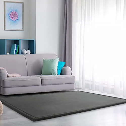 Paco Home Kinderteppich Anthrazit 200x350 cm - Strapazierfähiger Kurzflor-Teppich für Kinderzimmer, ideal für Fußbodenheizung und mit weichem Memory Foam für ein angenehmes Laufgefühl.