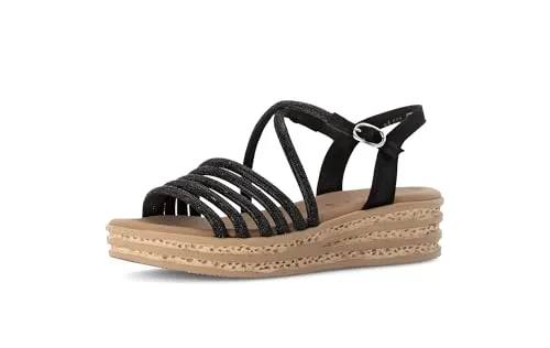 Gabor Keilsandalette mit Best Fitting-Ausstattung - Modische Riemchensandale in Schwarz, ideal für den Sommer. Mit gepolsterter Innensohle und Plateau für optimalen Komfort beim Tragen.