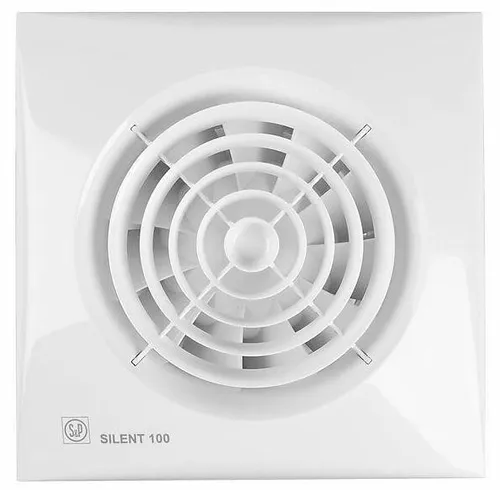 S&P Silent-100 CZ Abluftventilator - Abluftventilator für Badezimmer mit nur 26,5 dB Geräuschpegel, ideal für ruhige Entlüftung. Ausgestattet mit Rückstauklappe und einstellbarem Timer für optimale Nutzung.