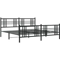 Robustes Bettgestell Metall Schwarz 193x203 cm - Stilvolles Bettgestell aus stabiler Stahlkonstruktion mit praktischem Kopf- und Fußteil für besten Halt und Unterstützung. Ideal für dein Schlafzimmer!