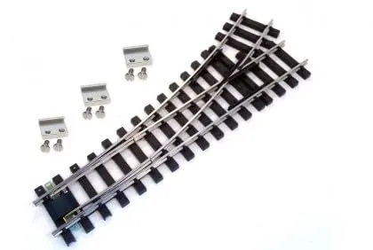 Weiche Links vernickelt R3 R 120 cm mit Schienenverbinder für Gleisbau - Gartenbahn Spur-G