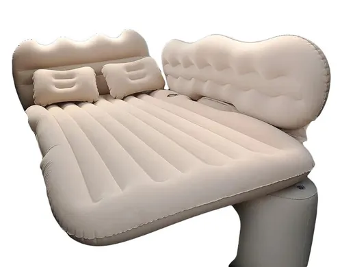 EDIBAZZAR | Beige Automatratze, Rücksitzbett mit Pumpe, Camping