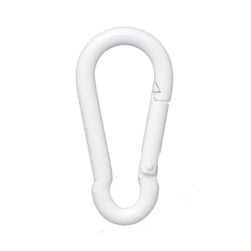Edelstahl Karabinerhaken mit weißer PE-Beschichtung 5x50mm AISI316