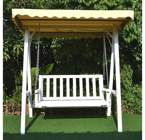 Melko Hollywoodschaukel Holz – Gemütliche Gartenschaukel für 2 Personen - Hochwertige Hollywoodschaukel aus massivem Holz, wetterfest und ideal für entspannte Stunden im Garten oder auf der Terrasse.