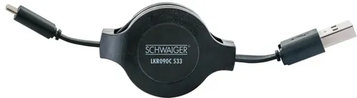 Ausziehbarer Ladekabel 0,8 m USB Typ C Verlängerungskabel Schwarz