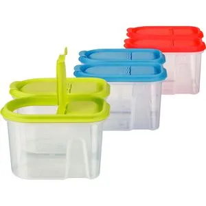 Kigima Schüttdose aus Kunststoff, Set, 1,1 Liter, mit Klappdeckel, 6 Stück