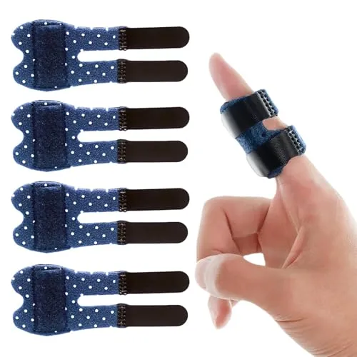 Hasny Fingerschiene – 4 Stück Atmungsaktive Fingerbandage für Stabilität und Komfort
