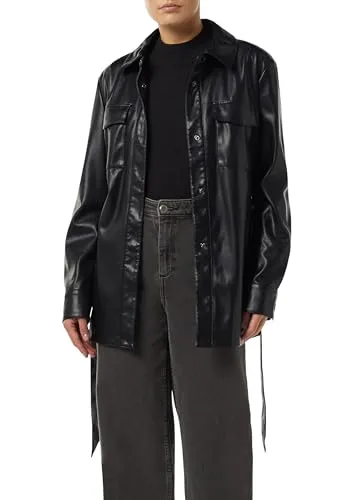 Comma Overshirt in Lederoptik mit abnehmbarem Gürtel von comma,