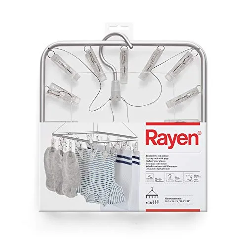 Rayen Klammern | Wäscheständer zum Aufhängen | Grau in grau von Rayen