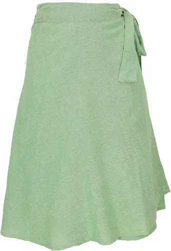 Leichter Wickelrock, Boho Baumwoll-Sommerrock - hellgrün