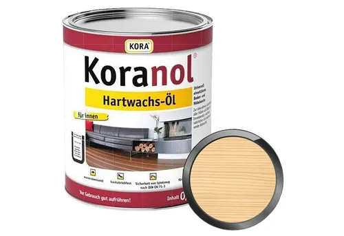 KORA Holzöl KORANOL HARTWACHS-ÖL - 0.75 LTR (FARBLOS) - Hochwertiges Hartwachs-Öl zur Pflege von Holzoberflächen. Schützt und verleiht einen matten Glanz für eine ansprechende Optik.