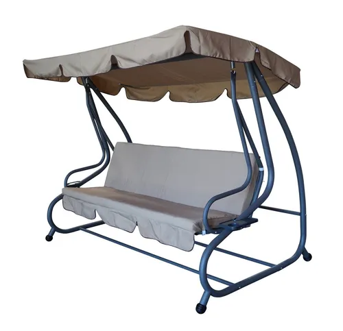 DEGAMO Hollywoodschaukel MIAMI, 4-Sitzer mit Liegefunktion in grau von DEGAMO