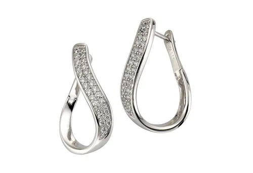 CELESTA Creolen aus 925/- Sterling Silber mit Zirkonia von Celesta