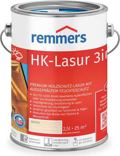 Remmers HK-Lasur 3in1 weiß, 2,5 Liter von Remmers