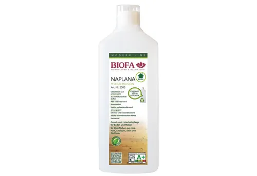Biofa Naplana Pflegeemulsion Holzpflegemilch - Hochwertige Pflegeemulsion für Holzoberflächen und Glattleder. Schützt und frischt auf, sorgt für eine seidenglänzende Oberfläche. Ideal für die regelmäßige Pflege und Verlängerung der Lebensdauer von Fußböden und Möbeln.