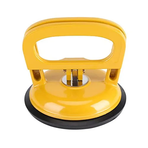 Saugheber Robuster Aluminium-Saugnapf,Saugheber Sauger Heber Saugnapf Vakuumsauger Glassauger Glasheber für Beulen Glasheber Mover Dent Repair Puller Pad für Auto-Reparatur Gelb Durchmesser 12,1 cm