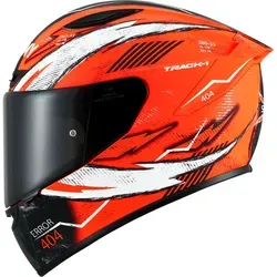 Suomy Track-1 404 Integralhelm - Matt Neon-Orange/Weiß/Schwarz - L - Motorradhelm aus TRICARBOCO-Verbundwerkstoff für optimale Sicherheit und Komfort, ideal für Straßen- und Rennstreckeneinsatz mit hervorragendem Sichtfeld und effizienter Belüftung.