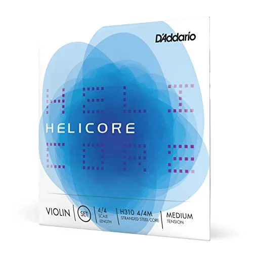 D'Addario Helicore Geigensaiten - Violine Saiten Geige 4/4 - Violinen-Saitensatz, 4/4, mittlere Spannung
