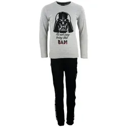 Disney Schlafanzug Star Wars Darth Vader Jungen langarm Pyjama 134 - 164 Weiß Grau