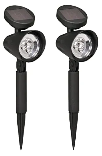 Luxform Solar Spotlights Lazise 2 Stk. Schwarz 44239 von Luxform