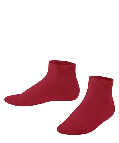 FALKE Unisex Kinder Sneakersocken Family K Sn nachhaltige Baumwolle kurz einfarbig 1 Paar, Rot Lipstick 8000, 23-26