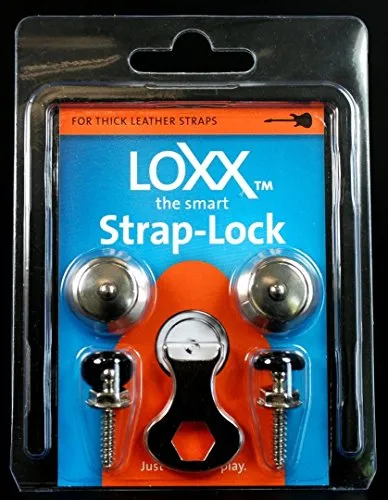 schaeffertec Loxx Box Music Strap Lock für elektrische Gitarre/Bass Größe XL vergoldet Nickel