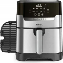 Airfryer Tefal Deluxe Ey505D15 4.2L, 8 Programme, Grill, Timer - Silber