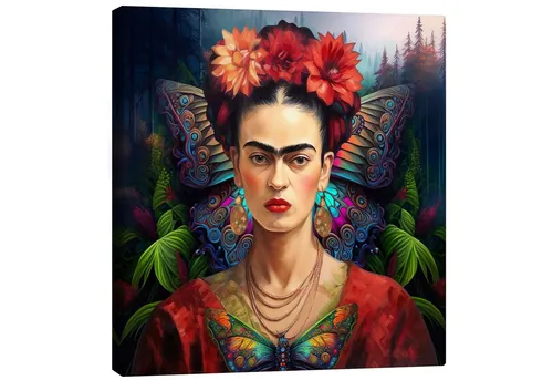 Posterlounge Wandbild Frida Kahlo Schmetterlingsporträt, Mark Ashkenazi, erhältlich als Poster, Leinwandbild, Wandsticker oder Acrylglasbild