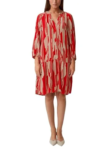 Comma Volantkleid aus Viskose in rot von comma,