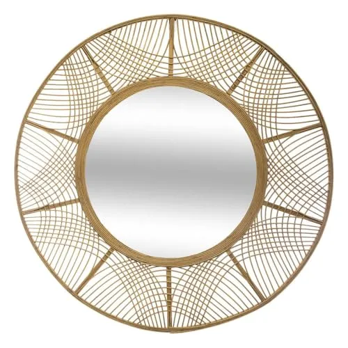 Atmosphera Spiegel Ina - Bambus D 89 cm - Beige - Eleganter Spiegel im natürlichen Bambusdesign, Durchmesser 89 cm, ideal zur Raumgestaltung und für einen stilvollen Akzent in Ihrem Zuhause.