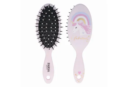 PARSA Beauty Haarbürste Kids Haarbürste Einhorn Regenbogen, sanftes Entwirren ohne Ziepen