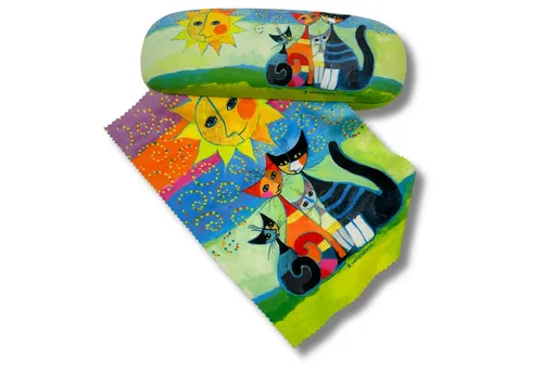 Fridolin Brillenetui Brillenetui Hardcase mit Stoffbezug und Reinigungstuch aus Mikrofaser