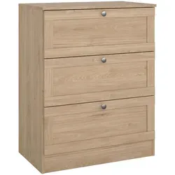 P & B Kommode Eiche mit 3 Schubladen - Stilvolle P & B Kommode in Eiche mit 3 Schubladen, ideal für Ihr Wohnzimmer. Hochwertige Verarbeitung aus Metall in Holzoptik, FSC-zertifiziert und Made in Denmark. Vielseitige Typenauswahl für jeden Geschmack.