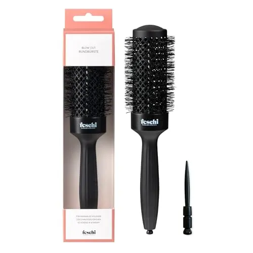 feschi Blowout Rundbürste zum Föhnen & Stylen, Haarbürste mit Ionen- & Keramik-Technologie, für geschmeidiges Kämmen, mehr Volumen, antistatisch, für jeden Haartyp geeignet